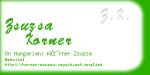 zsuzsa korner business card